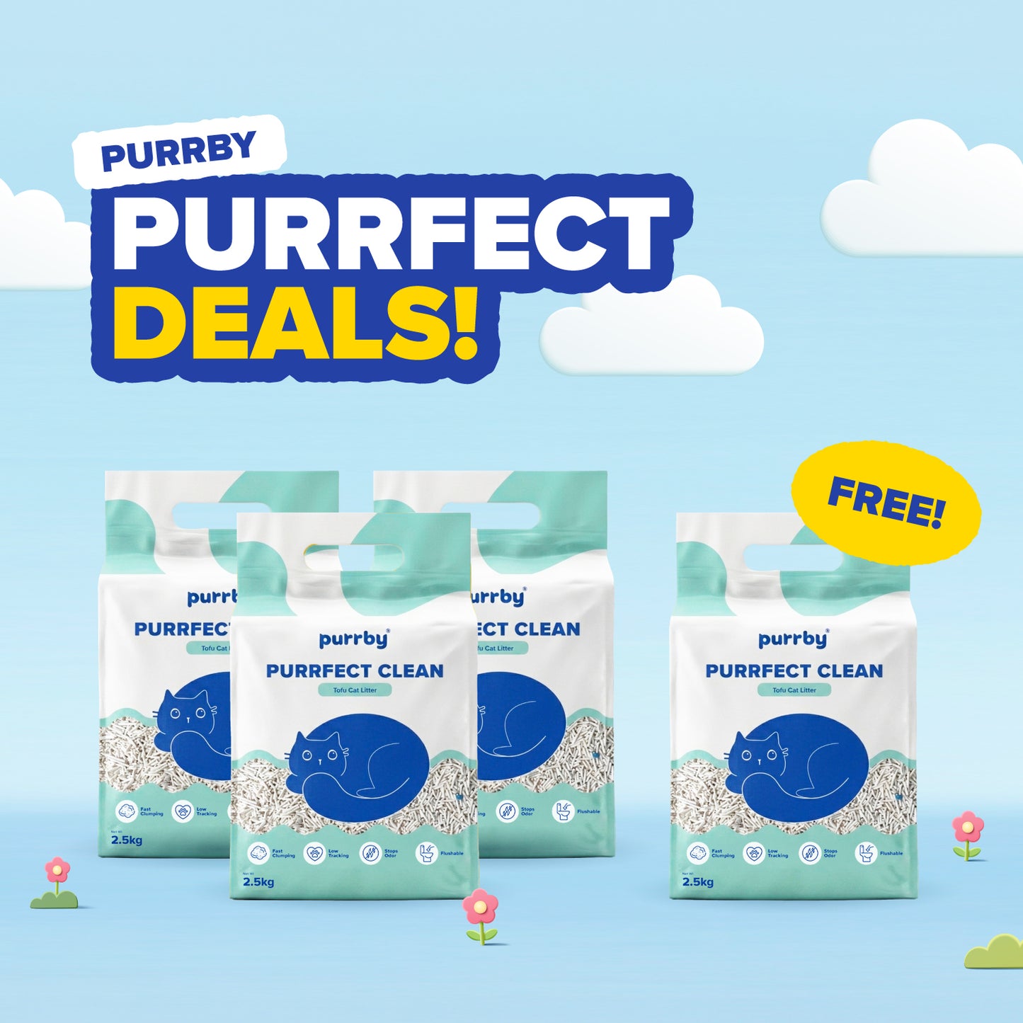 Purrfect Deals Purrby® Cat Litter and Wipes