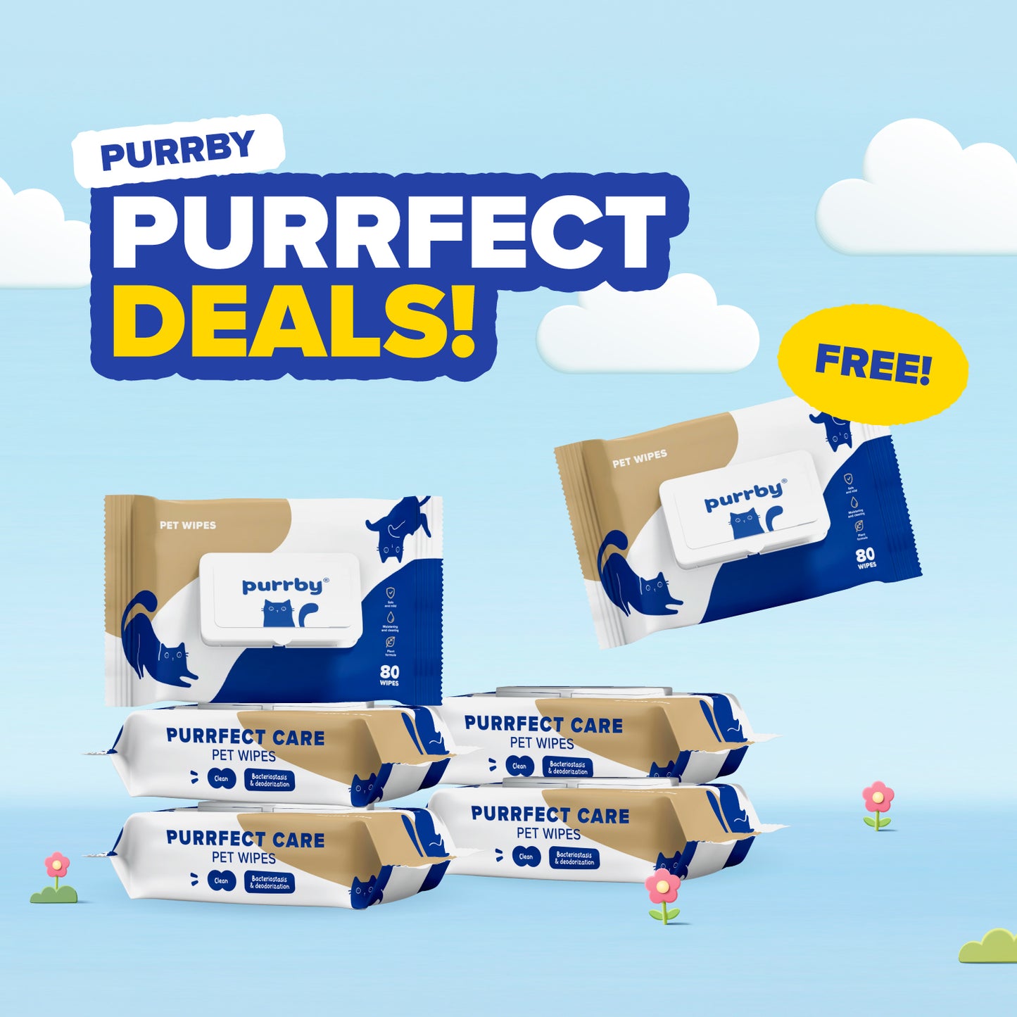 Purrfect Deals Purrby® Cat Litter and Wipes
