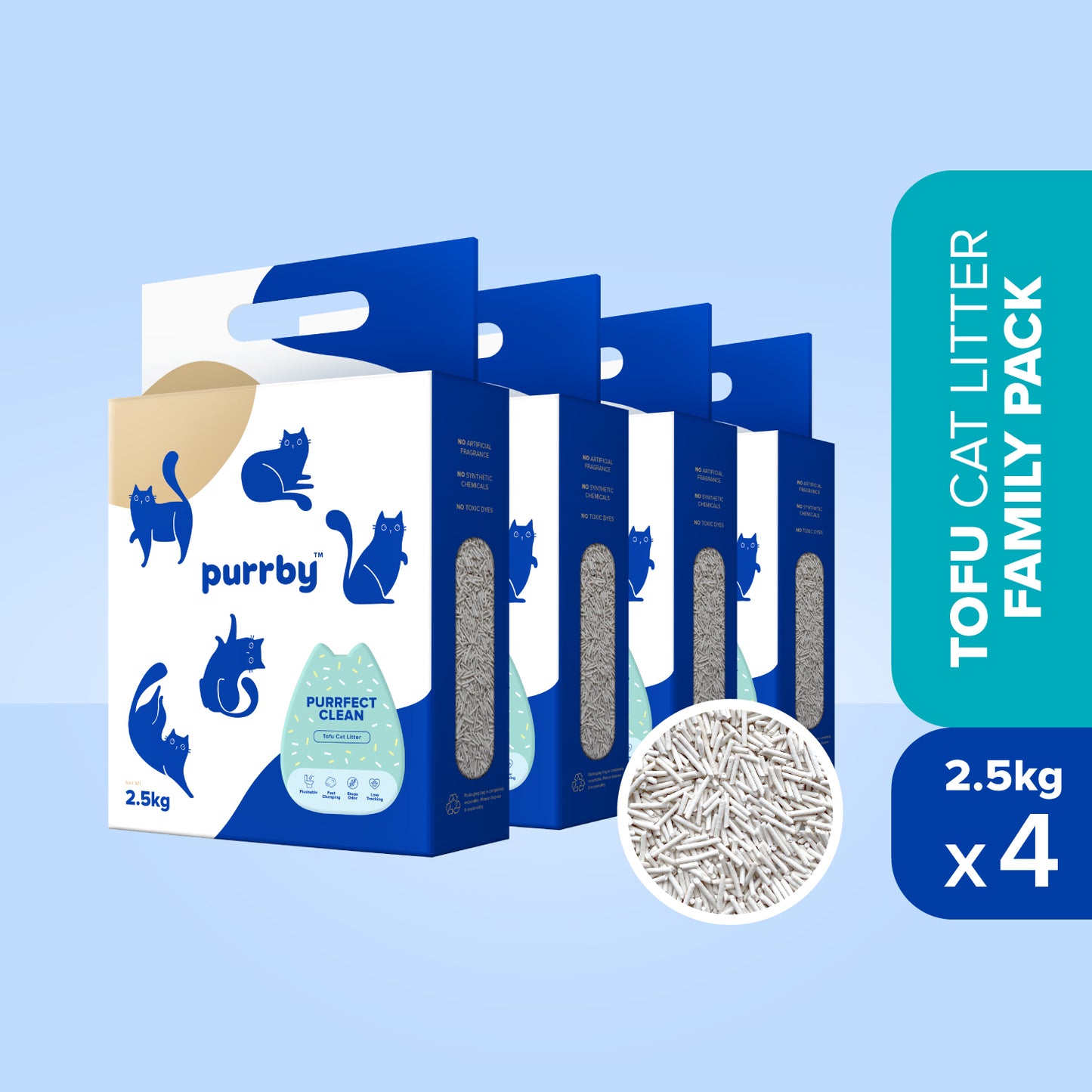 Purrby® Purrfect Clean Tofu Cat Litter [2.5kg/6L]